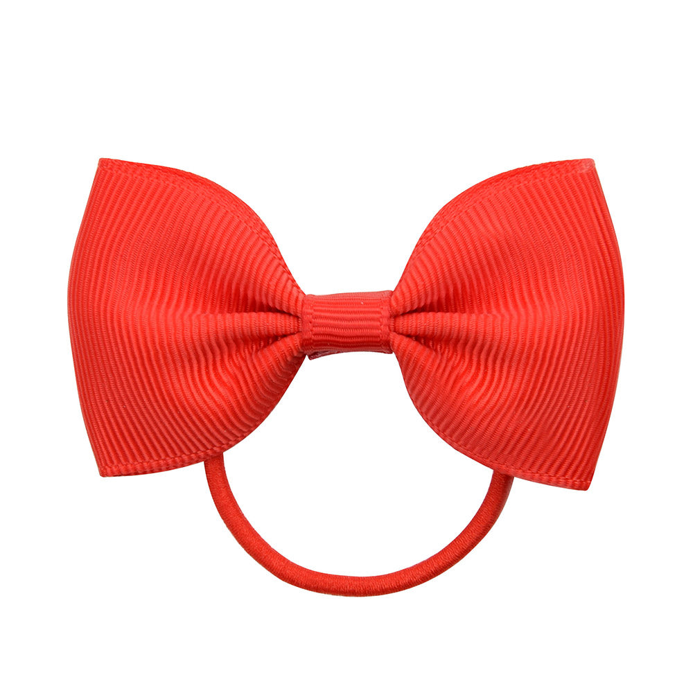 Small Mini Solid Baby Elastic Bow Tie For Girls