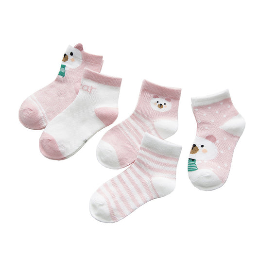 5Pairs/lot 0-3Y  Unisex Baby Socks for Boys Girls Cotton Mesh