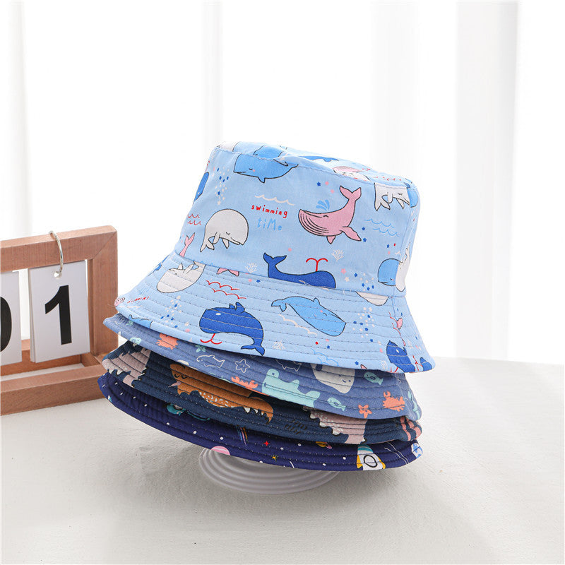 Children's Cap for Boy Kids Bucket Hat Anti-UV Windproof Cartoons Panama