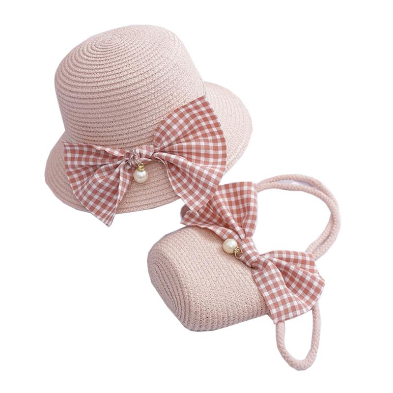 Baby Summer Straw Bowknot Beach Sun Protection Hats