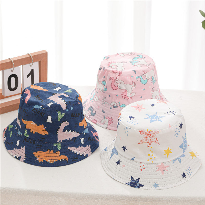 Children's Cap for Boy Kids Bucket Hat Anti-UV Windproof Cartoons Panama