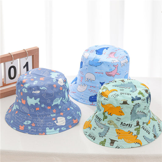 Children's Cap for Boy Kids Bucket Hat Anti-UV Windproof Cartoons Panama