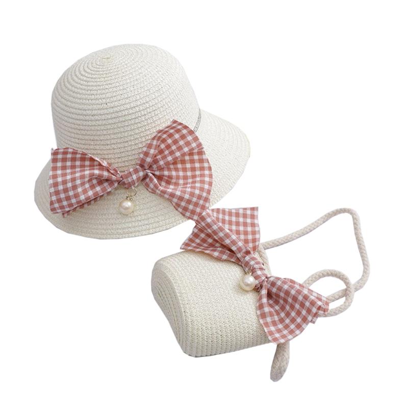 Baby Summer Straw Bowknot Beach Sun Protection Hats