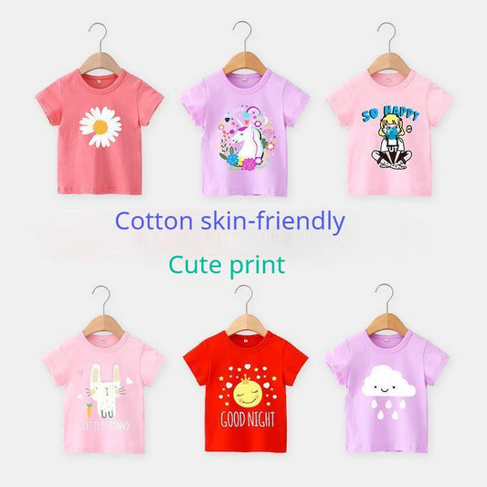 Summer baby girl cartoon Short Sleeves T-shirt