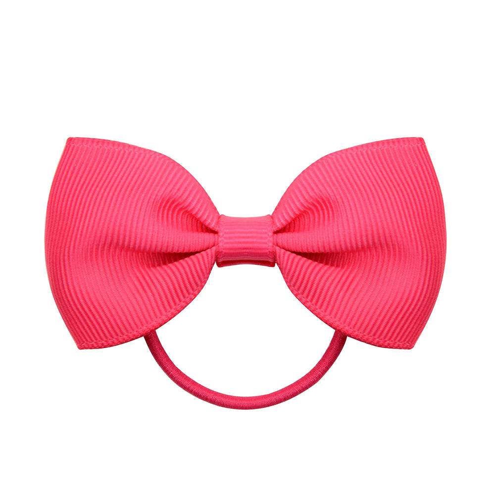 Small Mini Solid Baby Elastic Bow Tie For Girls