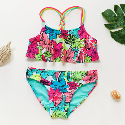 Girl's Bikini Swimsuits Ruffle Flounce Two Piece