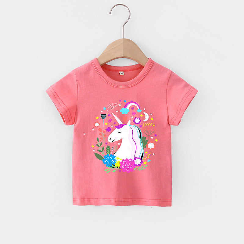 Summer baby girl cartoon Short Sleeves T-shirt