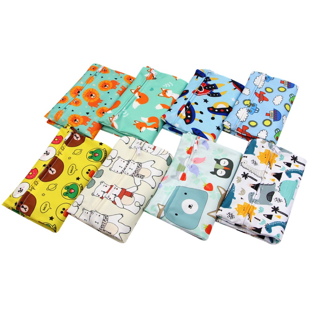 Mini Wet Bag Reusable For Nursing Menstrual Pads Waterptoof PUL Snap Handle Wetbag Maternity Diaper Bag Pouch 20*25cm