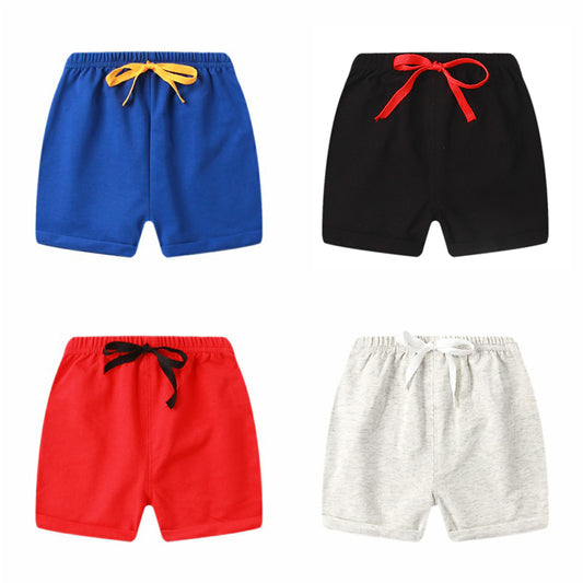 Children's Solid Color Lace-up Shorts for Toddler Boys