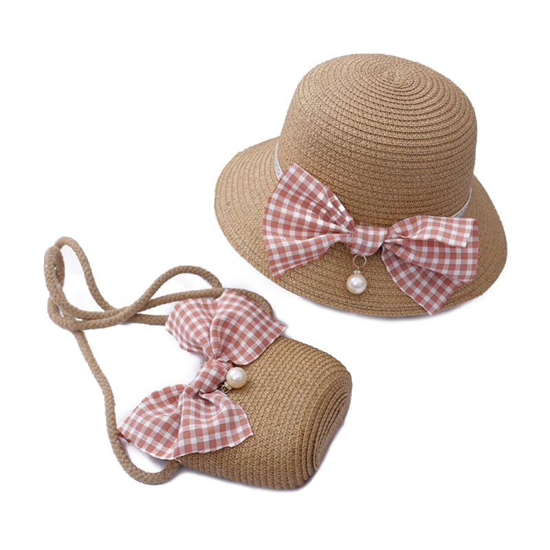 Baby Summer Straw Bowknot Beach Sun Protection Hats