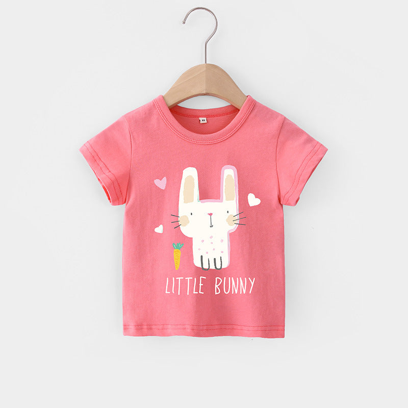 Summer baby girl cartoon Short Sleeves T-shirt