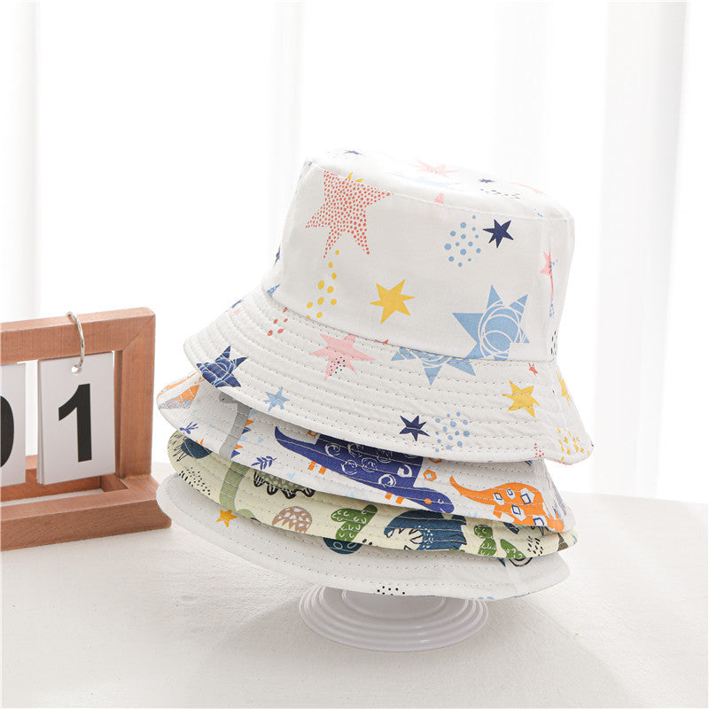 Children's Cap for Boy Kids Bucket Hat Anti-UV Windproof Cartoons Panama