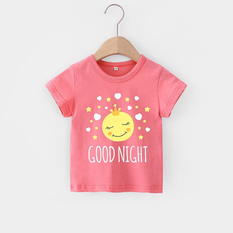 Summer baby girl cartoon Short Sleeves T-shirt