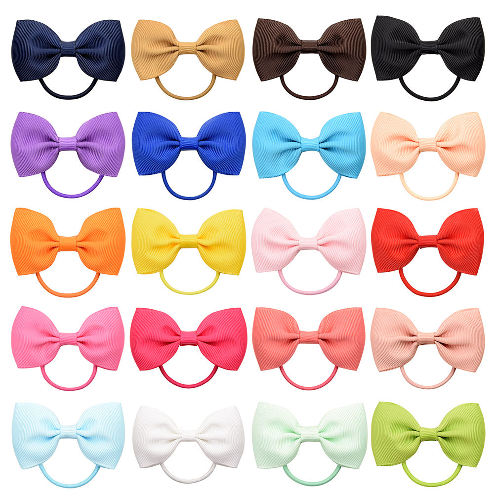 Small Mini Solid Baby Elastic Bow Tie For Girls