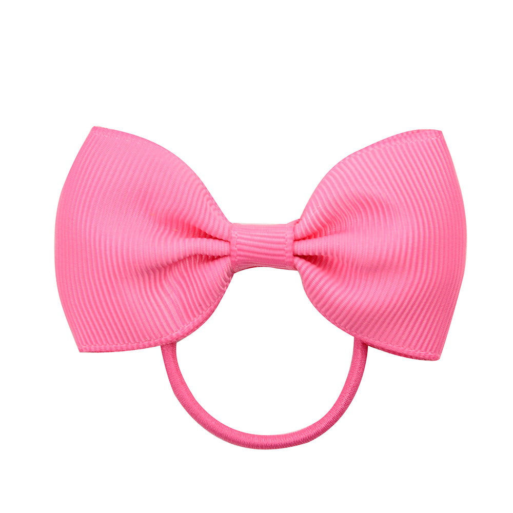 Small Mini Solid Baby Elastic Bow Tie For Girls