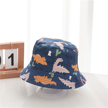 Children's Cap for Boy Kids Bucket Hat Anti-UV Windproof Cartoons Panama