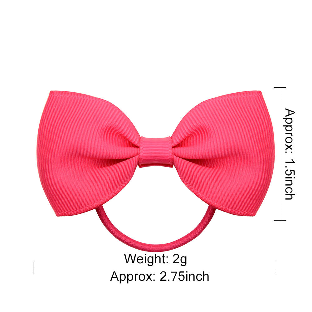 Small Mini Solid Baby Elastic Bow Tie For Girls